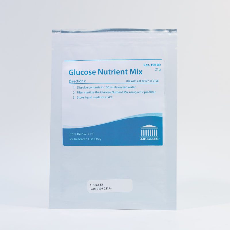Glucose nutrient mix packaging on display.