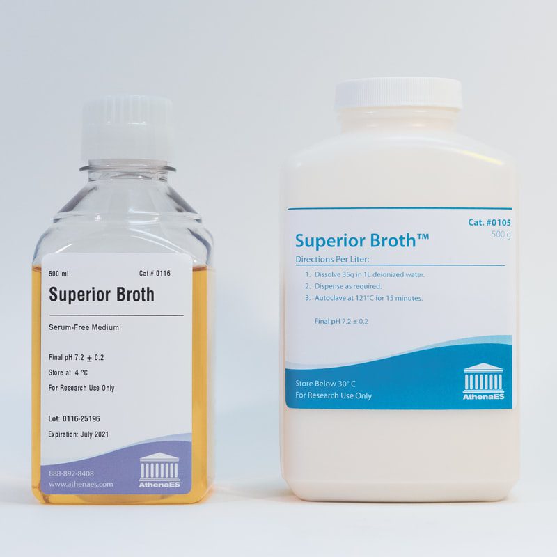 Superior Broth bottles with labels and instructions.